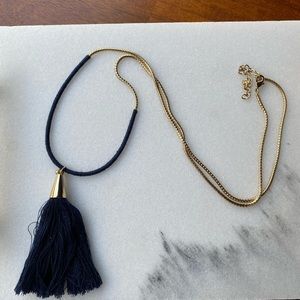 Navy and Gold Pendant Necklace